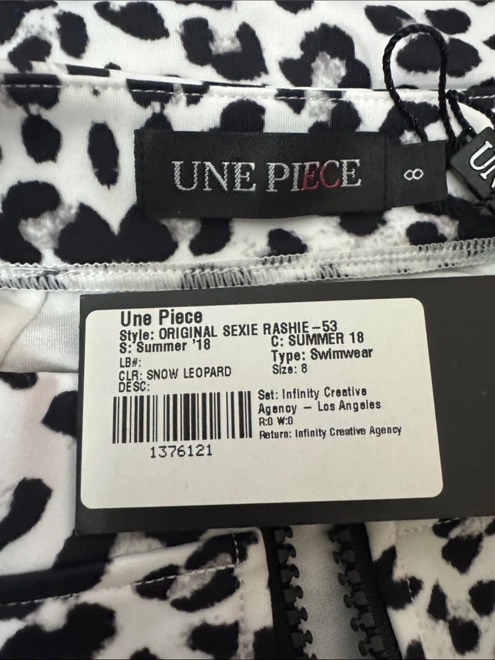 Une Piece Sexy Rashie Long Sleeve 50 SPF Surf Suit Rash Guard in Snow Leopard 8